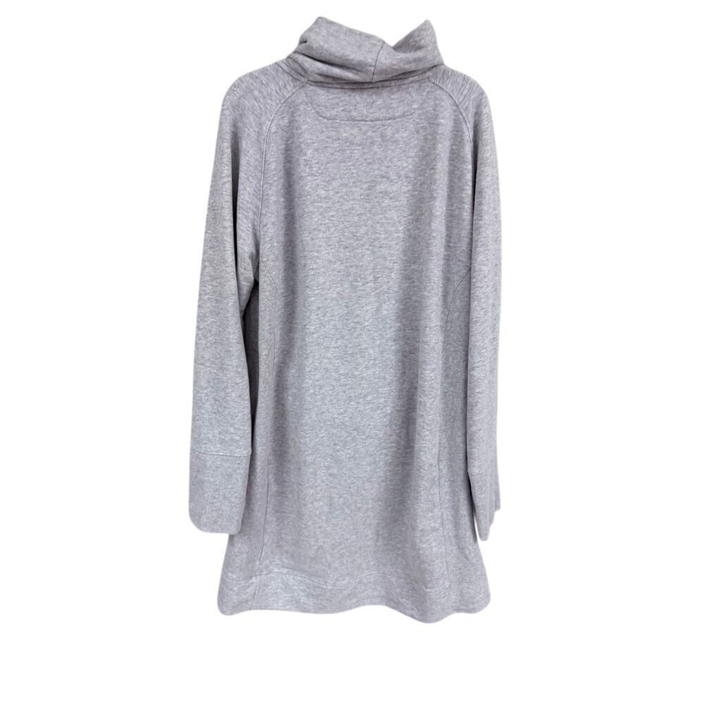 Merrell Gray Cowl Neck Sweatshirt Dress Tunic L Cozy Minimalist Athleisure - Picture 8 of 8